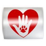 HEART PAW Dog Hand - PICK COLOR & SIZE - Rescue Breed Canine Vinyl Decal Sticker D - Image 2