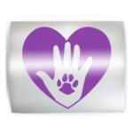 HEART PAW Dog Hand - PICK COLOR & SIZE - Rescue Breed Canine Vinyl Decal Sticker H - Image 2