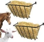 Hay Feeder Goat, 36"x 21"x12" Goat Hay Rack 2 Pack, Heavy Duty Iron Wall Hay Rack for Sheep, Horses, Effortless Installation in Farms, Stables, Goat Barns, and Yards - Image 2