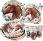 Horse Birthday Party Supplies (Serves 24) Dinner Plates, Dessert Plates, Cups, Napkins. Horse Party Decorations for Baby Showers, Kids, Boys, Girls and More - Image 2