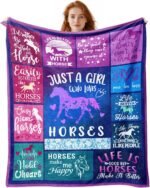 Horse Blanket Horse Gifts for Girls Women Horse Gifts - Just A Girl Who Loves Horse 50" X 60" Soft Throw Blanket - Christmas Birthday Present for Horse Lovers Teenage Girls - Image 2