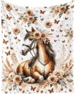 Horse Blanket for Boys Girls, Cool Horse Themed Design Printed Throw Blankets for Kids Lap, Chair Sofa, Warm Soft Cozy Blanket, 40"x 50" - Image 2