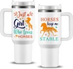 Horse Gifts for Women Girls, Horse Lovers Gifts for Horses Keep Me Stable Tumbler Cup 40oz, Birthday Christmas Gifts for Horse Riding Lovers, Just a Girl Who Loves Horses Gift Cup - Image 2