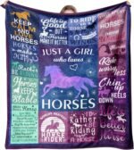 Horse Gifts for Women, Horse Blanket for Girls, Horse Lady Gifts, Horse Gifts for Horse Lovers, Blanket Throws 60" x 50", Christmas Birthday Gifts - Image 2