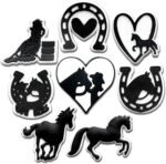 Horse Shoe Charms for Clog, Black Horse Charms Decoration for Women Adults - Image 2