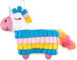 Injoya Fiesta Pinata Snuffle Toy for Dogs, Interactive Dog Treat Puzzle, Dog Plush Toy Chew Toy, Machine Washable Dog Enrichment Toy, Made of Recycled Materials, All Dog Sizes, Sunshine Rainbow Horse - Image 2