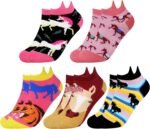 Jeasona Girls Socks Horse Gifts for Girls Cute Funny Horse Kids Ankle Socks - Image 2