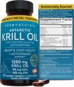 Krill Oil Omega 3 Supplement, Antarctic Krill Oil 1250 mg with Astaxanthin & Omega 3 Fatty Acid Supplement, High DHA & EPA Concentration for Brain & Joint Health Support, No Fish Burps (60) - Image 2