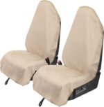 Leader Accessories 2pcs Beige Waterproof Towel Auto Car Seat Cover Protector Machine Washable - Fit Yoga Running Crossfit Athletes Beach Swimming Outdoor Sports - Image 2