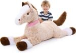 MaoGoLan Large Horse Plush Stuffed Animal, Big Horse Pillow Plush Toy, Ridable Huge Stuffed Pony, Giant Horse Plush Pillow for Kids 47 inches - Image 2