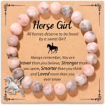 NatuBeau Gifts for Dog Lovers, Dog Mom Gifts for Women, Natural Stone Dog Mom Bracelets with Gift Card, Horse Gifts Hummingbird Gifts Flamingo Gifts for Women Mothers Day Christmas - Image 2