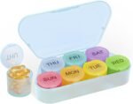 NatureTouch Weekly Pill Organizer, BPA Free Medicine Organizer Rainbow 9 Day Pill Box, Daily Portable Pill Conatainer for Pills/Vitamin/Fish Oil/Supplements [Lastest Version],Blue - Image 2