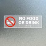 No Food Or Drink Sticker 9×3 Inches Strong Self Adhesive Sign Vinyl Waterproof Decal for Car Office Business Store 5 Pack - Image 2