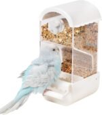 No Mess Parrot Automatic Feeder Anti-Scattering Bird Feeder for Cage Bird Food Bowl Container Parakeet Cage Accessories Finch Lovebirds Budgies Canary (Round Roofs) - Image 2