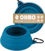OHMO-Collapsible Dog Water Bowl Anti Tip Over No Spill from Car Movement(24oz Medium, Peacock Blue), Travel Dog Bowls, Less Splash Portable Pet Bowl for Road Trip, Cat Travel Accessories - Image 2
