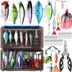 PLUSINNO Fishing Lures Fishing Tackle Box Fishing Bait Gifts for Men, Bass, Trout Fishing Accessories Kit for Saltwater & Freshwater Fishing Gear Including Topwater Lures, Hooks, Spinnerbaits - Image 2