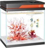 PONDON Smart Fish Tank 4 Gallon, Small Beta Fish Aquariums Startar Kit with Automatic Feeder, Glass Betta Tank with Filter and Light (4-Gal Black) - Image 2