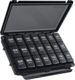 PULIV Pill Organizer 3 Times a Day, Pill Box 7 Day with Moisture-Against Design, Black Weekly Pill Case for Light-Proof & Privacy Protection, Large Pill Container for Fish Oils, Vitamins, Supplements - Image 2