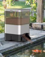 Pawfly Automatic Fish Feeder for Pond 10 L Large Capacity Vacation Timer Pond Fish Feeder Adjustable Fish Food Dispenser Moisture-Proof Outdoor Koi Fish Feeder, Battery Powered (Battery Not Included) - Image 2