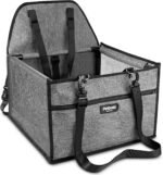 Petbobi Dog Car Seat - Puppy Car Seat for Small Dogs and Cats up to 20 lbs - Pet Car Seats with PVC Frame & Cationic Fabric - Perfect for Safe and Cozy Travel - Breathable Mesh, Storage Bag - Grey - Image 2