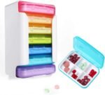 Pill Dispensers 7 Piece Set Pill Organizer 6 Times a Day Weekly Pill Case Pill Dispensers with Labels Travel Pill Dispenser 7 Day 42 Copartments for Medication Vitamin Fish Oil Supplements - Image 2