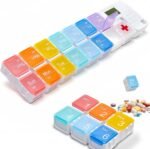 Pill Organizer 2 Times A Day, Weekly Pill Organizer, 14 Compartments Medicine Pill Organizer with 4 Reminder Alarm, Pill Box 7 Day for Travel, Vitamins, Supplements, Fish Oils Daily Pill Organizer - Image 2