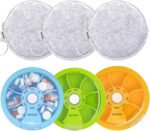 Pill Organizer Small Pill Case 7 Day Portable Travel Pill Box Cute Daily Pill Container for Medicine Fish Oil Supplements Vitamin Case (Blue+Green+Orange+Bag 3PCS) - Image 2