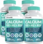 PrimeMD 4-in-1 Calcium Supplements for Women & Men - Calcium 600mg with Vitamin D3 K2 B12 5000 IU Supplement for Heart, Bone & Body Defenses - Gluten-Free, Non-GMO, Vegan Friendly (480 Count) - Image 2