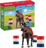 Schleich Farm World 3-Barrel Rodeo Racing Playset - Cowgirl Rodeo Racing Toy Set with Horse, Realistic Western Rodeo Farm Animal Toys and Accessories, 7-Piece Kids Toy for Boys and Girls - Image 2