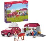 Schleich Horse Club — Horse Adventures with Car and Trailer Horse Play Set, 110 Piece Set of Horse Toys for Girls and Boys Ages 5+ - Image 2