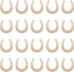 Sewroro 24pcs Horseshoe Shape Wood Cutouts for Crafts Unfinished Wooden Horseshoes DIY Painting Discs Slices Small Party Decorations - Image 2
