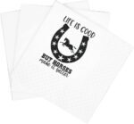 SharkBliss Funny Horse Quotes Cocktail Napkins, 100 Pack Life Good But Horses Make It Better Saying Disposable Bar Paper Cocktail Napkins For Party Table Decor 2-Ply, 5x5" (Horses Make It Better) - Image 2
