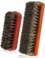Shoe Brush, 2 Pcs Horsehair Shoe Brush Shoe Cleaning Brush Boot Brush for Leather, Shoe Brushes Shoe Shine Brush Brush Shoe Polish Brush for Cleaning and Care Leather Shoes Clean Dauber Applicators - Image 2