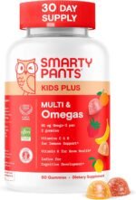 SmartyPants Kids Multivitamin Gummies - Improved Formula: Omega 3 (DHA/EPA), Vitamins D3, C, B12, B6, Vitamin A, K & Zinc, Gluten Free, Three Fruit Flavors, 60 Count (30 Day Supply) - Image 2