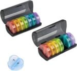 Sukuos Weekly Pill Organizer 7 Day 2 Times a Day, Large Daily Medicine Pill Box for Vitamin/Fish Oil/Supplements, Pill Cases Holder for Travel, Black&Black (2Pack) - Image 2