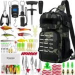 THKFISH 85Pcs Fishing Tool Kit, Fishing Backpack with Tackle Boxes Included, Fishing Pliers Kit Fishing Bait Lure Gear Kit Include Fish Hook Remover, Fishing Lures, Lip Gripper - Image 2