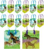 TINYMILLS Horse and Pony Themed Party Favor Bags Treat Bags, 12 Pack - Image 2