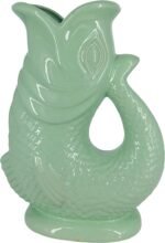 The Bubble Jug® Duck Egg Blue 50 fl oz 1.5L Litre Extra Large Glug Gurgle Pitcher Jug - Fish Shaped Jug - Decorative Ceramic Glugging Cocktail, Water and Gin Jug and Gurgling Carafe Pot - Image 2