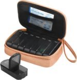 Weekly PU Leather Pill Bag Organizer Case 2 Times a Day, AM PM Daily Pill Box to Hold Vitamin, Fish Oil, Supplements and Medicine (Rose Gold) - Image 2