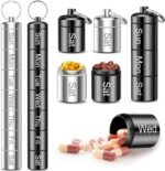Weekly Pill Organizer 2 Times a Day, QuwaYee Portable Small Pill Case Keychain Pill Holder for Travel, 2 Pack Metal Pill Case Waterproof Daily Medicine Pill Organizer for Vitamin, Fish Oil, Supplement - Image 2