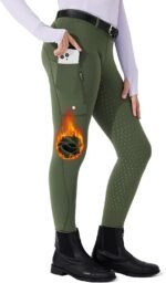 Willit Girls Fleece Horse Riding Pants Equestrian Breeches Kids Winter Riding Tights Thermal Schooling Tights - Image 2