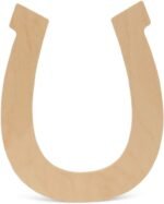 Wood Horseshoe Cutout, 16 Inches, Pack of 1, Use as Horse Birthday Party Supplies or Rustic Farmhouse Décor, by Woodpeckers - Image 2