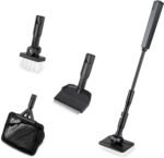 hygger Small Aquarium Cleaning Tools, 4 in 1 Fish Tank Cleaner Kit with Handle,Fish Net,Algae Scraper,Clean Brush,Flat Sponge - Image 2