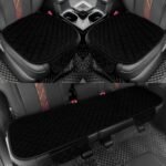 surpassme Car Seat Covers Universal Seat Covers for Car Accessories with Storage Pockets, Car Front Seat Covers and Rear Bench Coverfor Automotive, SUV, Truck, and Van(Black) - Image 2