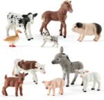 10 Pcs Baby Plastic Farm Animal Toy Figure Set for Toddler Kid 3-5 5-7 Cow Horse Goat Sheep Pig Donkey Goose Dog - Image 2