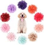 10 Pcs Dog Collar Flowers Chiffon Multi Color Dog Flower Bow Ties 4 Inch Puppy Charms Flower Collars for Puppy Collar Grooming Accessories - Image 2