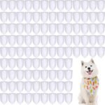 100 Pcs Sublimation Blank Dog Bandanas Heat Transfer Washable Triangle Dog Scarf DIY Sublimation PET Bandana Dog Bib Kerchief Puppy Accessories for Dogs Cat, White (30.71 x 21.65 Inch) - Image 2