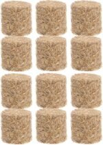 12 Pcs Mini Hay Bales for Crafts, Miniature Hay Bales Small Hay Bales Mini Straw Bales Tiny Hay Bales for Dollhouse Autumn Harvest Decorative Table Craft Display (Cylindrical Style) - Image 2