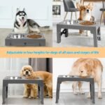 Niubya Elevated Dog Bowls with 2 Stainless Steel Dog Food Bowls, Raised Dog Bowl Adjusts to 5 Heights (3.15", 8.66", 9.84",11.02", 12.2") for Small Medium and Large Dogs - Image 5