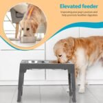 Niubya Elevated Dog Bowls with 2 Stainless Steel Dog Food Bowls, Raised Dog Bowl Adjusts to 5 Heights (3.15", 8.66", 9.84",11.02", 12.2") for Small Medium and Large Dogs - Image 6